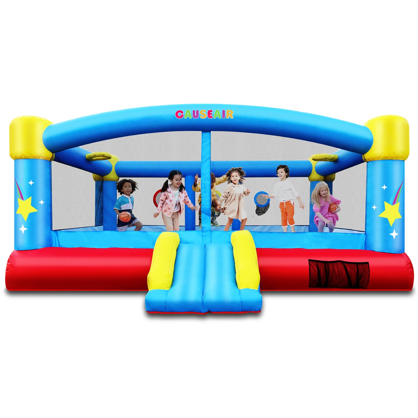 Big Inflatable Bounce House,Reinforced PVC Bounce Floor Holds 6 Kids