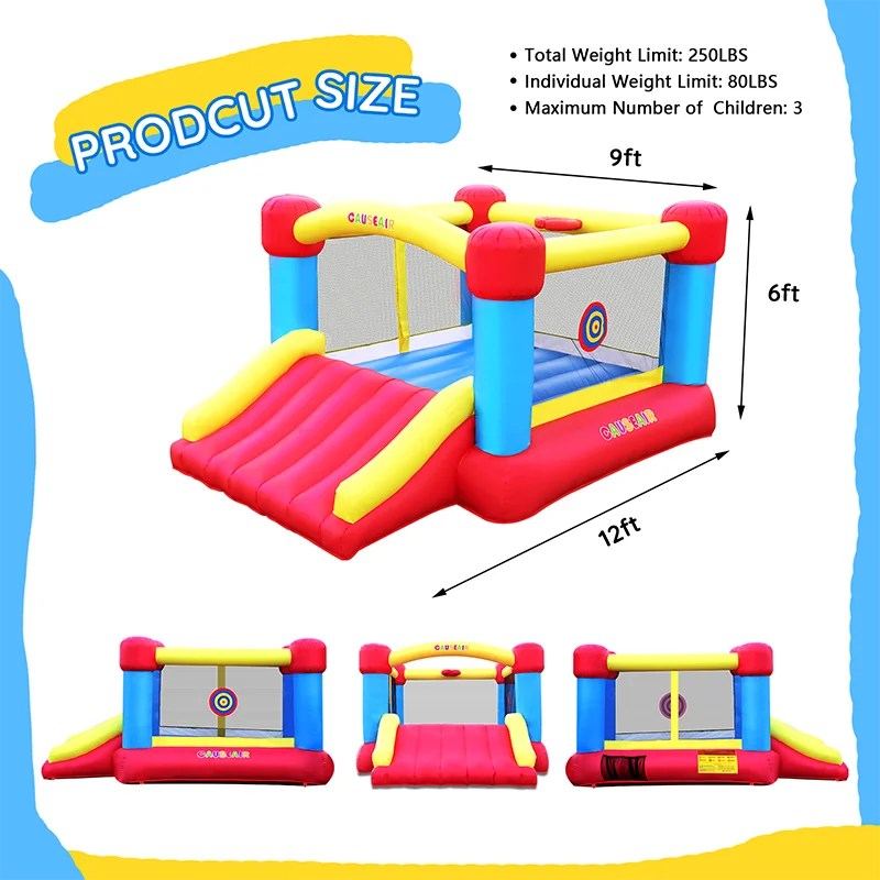 Inflatable Bounce House with GFCI Blower,Jumping Bouncy Castle with Slide