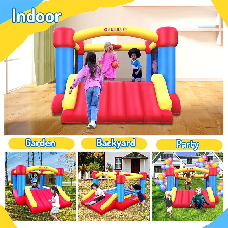 Inflatable Bounce House with GFCI Blower,Jumping Bouncy Castle with Slide