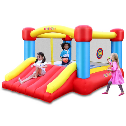 Inflatable Bounce House with GFCI Blower,Jumping Bouncy Castle with Slide