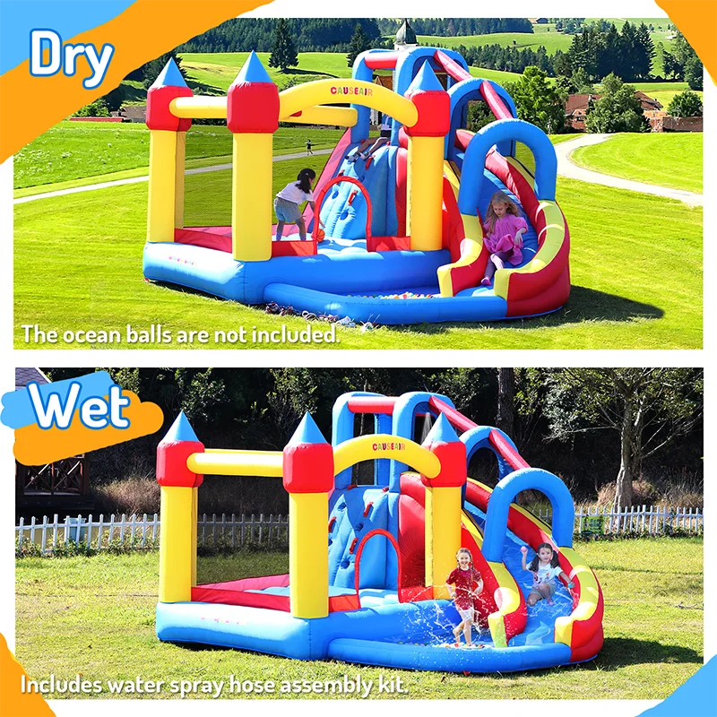 Inflatable Bounce House with Water Slide,Wet and Dry Use